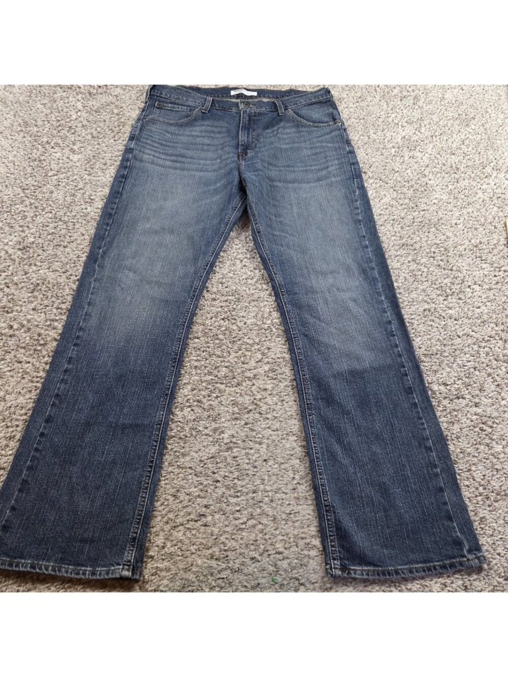 Signature By Levi Strauss Jeans Mens 36x32 Tag 36x34 Bootcut Dark Was Denim Blue